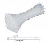 Çetsan 2,5x150 Beyaz 15cm Kablo Bağı Cırt Kelepçe Toplayıcı-100 Adet - 3