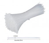 Çetsan 2,5x200 Beyaz 20cm Kablo Bağı Cırt Kelepçe Toplayıcı -100 Adet - 2
