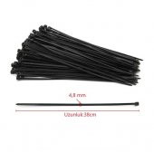 Çetsan 4,8x380 Siyah 38cm Kablo Bağı Plastik Cırt Kelepçe Toplayıcı-100 Adet - 2