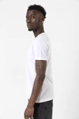 Beyaz Erkek Basic Bisikletyaka Tshirt - 2