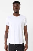 Beyaz Erkek Basic Bisikletyaka Tshirt - 1