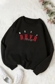 Unisex Bhvr Baskılı Bisiklet Yaka Sweatshirt thumbnail 1