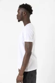 Beyaz Erkek Basic Bisikletyaka Tshirt - 7