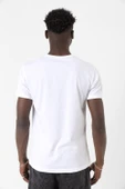 Beyaz Erkek Basic Bisikletyaka Tshirt - 4