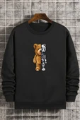 Unisex Boys Bear Bisiklet Yaka Sweatshirt - 1
