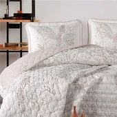 Clasy %100 Pamuk Çift Kişilik Yatak Örtüsü Seti Betina V1 Taş - 2