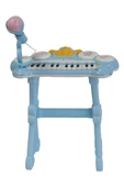 Rennes NP-900BL 24 Tuşlu Elektronik Mavi Çocuk Piyanosu Mikrofon Tabure Full Set (Işıklı Öğretici Mod) - 4