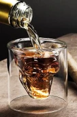 ikili 125ML orta boy  Isıya Dayanıklı Borosilikat Kuru Kafa Tasarımlı Çift Cidarlı Cam Bardak - 1