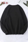 Unisex Woman one line Baskılı Bisiklet Yaka Sweatshirt - 2
