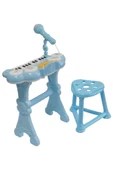 Rennes NP-900BL 24 Tuşlu Elektronik Mavi Çocuk Piyanosu Mikrofon Tabure Full Set (Işıklı Öğretici Mod) - 2