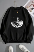 Unisex Uzay Temalı Bisiklet Yaka Sweatshirt thumbnail 1