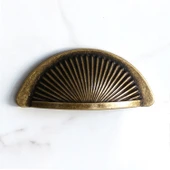 Düğme Eskitme Antik Sarı Mobilya Mutfak Dolap Kulpu Kulbu Kulpları 64 mm thumbnail 5