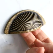 Düğme Eskitme Antik Sarı Mobilya Mutfak Dolap Kulpu Kulbu Kulpları 64 mm thumbnail 2