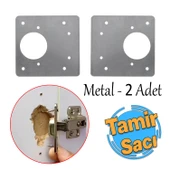 Dolap Kapak Taş Menteşe Tamir Sacı Nobel Pratik Onarım Kiti Yuva Saçı Tablası 8x8.5 cm 1 Çift - 1