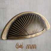 Düğme Eskitme Antik Sarı Mobilya Mutfak Dolap Kulpu Kulbu Kulpları 64 mm thumbnail 1