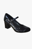 Siyah Rugan Klasik Topuklu Ayakkabı - BK-0035 - 2
