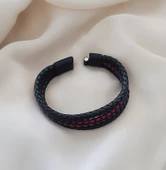 Bileklik Hakiki Deri Örgü Unisex 20 cm Bilezik Takı Aksesuar thumbnail 2