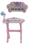 Rennes NP-900PK 24 Tuşlu Elektronik Pembe Çocuk Piyanosu Mikrofon Tabure Full Set (Işıklı Öğretici Mod) - 3