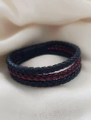 Bileklik Hakiki Deri Örgü Unisex 20 cm Bilezik Takı Aksesuar thumbnail 5