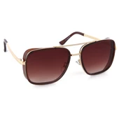 Di Caprio DC3060BRWN Kahverengi Yanları Kapalı İkonik Kare Model Unisex Güneş Gözlüğü - 2