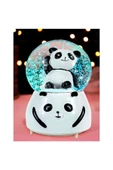 Sevimli Panda Renk Değiştiren Işıklı Müzikli Kar Taneli Orta Boy Kar Küresi - 1