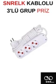 SNRELK 2 METRE 3'LÜ CCA KABLOLU DÜZ TOPRAKLI FİŞLİ GRUP PRİZ - 2