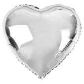Kalp Şekilli Gümüş Renk Folyo Balon 45 Cm 5 Adet - 2