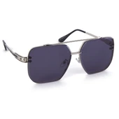 Di Caprio DC3064SILVER Gümüş Siyah Büyük Metal Kare Pilot Model Erkek Güneş Gözlüğü - 2