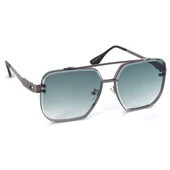 Di Caprio DC3064WGR Su Yeşili Büyük Metal Kare Pilot Model Erkek Güneş Gözlüğü - 2