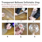 Kırmızı Simli Yulak Şeffaf Balon 24 İnç - 3