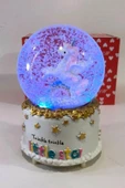 Little Star Gökkuşağı Unicorn Renk Değiştiren Işıklı Müzikli Kar Taneli Orta Boy Kar Küresi - 5