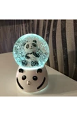 Büyük Boy Romantik Sevimli Panda Işıklı Püskürtmeli Otomatik Kar Küresi Ve Müzik Kutusu - 1