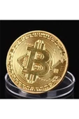 Plus 3 Adet Altın Bitcoin Madeni Hatıra Parası Hediyelik - 1