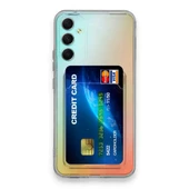 Samsung Galaxy A34 5G Kılıf Cardy Şeffaf Kartlık Cepli Kapak - 2