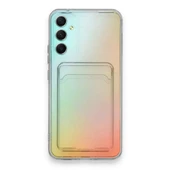 Samsung Galaxy A34 5G Kılıf Cardy Şeffaf Kartlık Cepli Kapak - 1