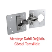 Dolap Kapak Taş Menteşe Tamir Sacı Nobel Pratik Onarım Kiti Yuva Saçı Tablası 8x8.5 cm 8 Adet - 7