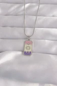 316L Çelik Gümüş Renk Karışık Mineli Ay Figür Tarot Kolye - TJ-BKO9044 - 1