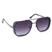 Di Caprio DC3060DARK Lacivert Yanları Kapalı İkonik Kare Model Unisex Güneş Gözlüğü - 2