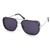 Di Caprio DC3060SILVER Gümüş Siyah Yanları Kapalı İkonik Kare Model Unisex Güneş Gözlüğü - 1