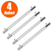 Hitit Çekmece Dolap Dolabı Kapak Kulpu Kulpları Kulbu 192 Mm Mat Krom Kulp (4 ADET) Mobilya Mutfak thumbnail 1