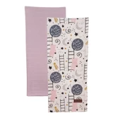 S-Mall Müslin Bebek Battaniye -2 li -75x85cm - Purple Cats - 1