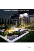 Solar lamba 120 LED dış mekan için hareket sensörlü , beyaz ışık,  120° aydınlatma açısı, dış mekan lambası, güneş enerjili dış mekan duvar lambası - 2