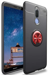 Huawei Mate 10 Lite Kılıf Yüzüklü Standlı Tam koruma Silikon - 4