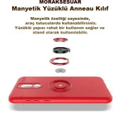 Huawei Mate 10 Lite Kılıf Yüzüklü Standlı Tam koruma Silikon - 7