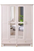 Kuğu Gardırop-mdf-aytaşı-160x60x220cm-4 Kapaklı-aynalı-ücretsiz Nakliye Ve Montaj - 1