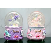 Unicorn İçi Dönmeli Püskürtmeli Işıklı Müzikli Kar Küresi Büyük Boy Alk3040 - 1