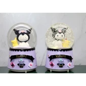 Kuromi İçi Dönmeli Püskürtmeli Işıklı Müzikli Kar Küresi Büyük Boy Alk3039 - 1