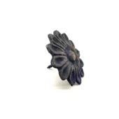 Antika Tarz Dekoratif Pirinç Papatya Kabara - 42 mm, Oksit - 1