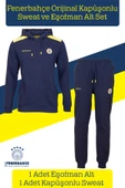 Fenerbahçe Orijinal Lisanslı Kapüşonlu Sweat Eşofman Alt Set - 1