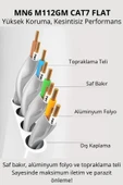 MN6 M112GM 3 Metre Cat7 Flat Kablo/10GBPS-600MHZ-RoHs Sertifikalı/Cat7 Ethernet Kablosu - 4
